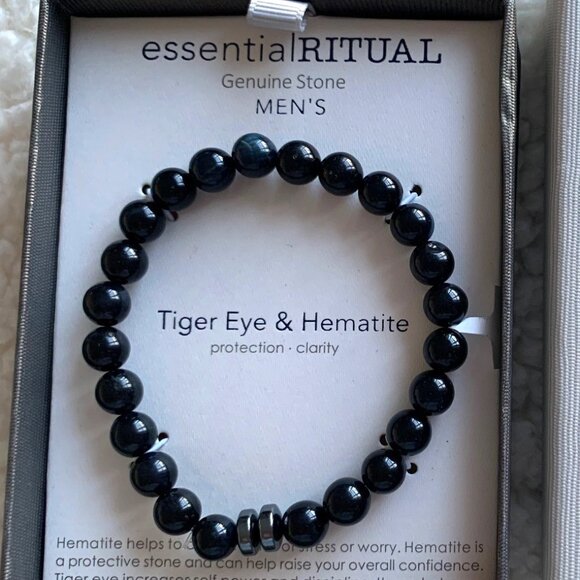 Men's hematite black bead bracelet - Picture 1 of 2